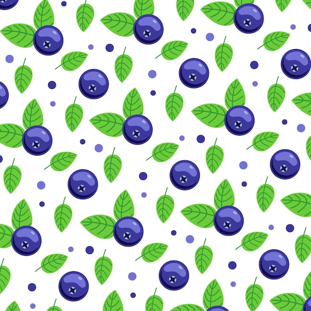 Premium Vector Seamless Blueberry Pattern