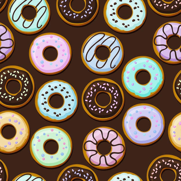 Premium Vector | Seamless cartoon donuts texture