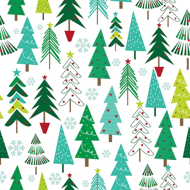 Premium Vector | Seamless christmas background with christmas tree design