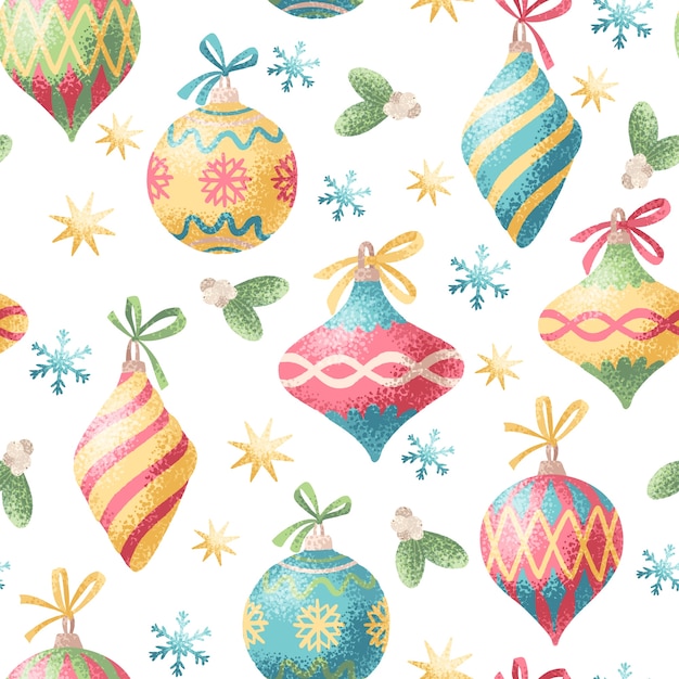 Premium Vector | Seamless christmas decoration pattern