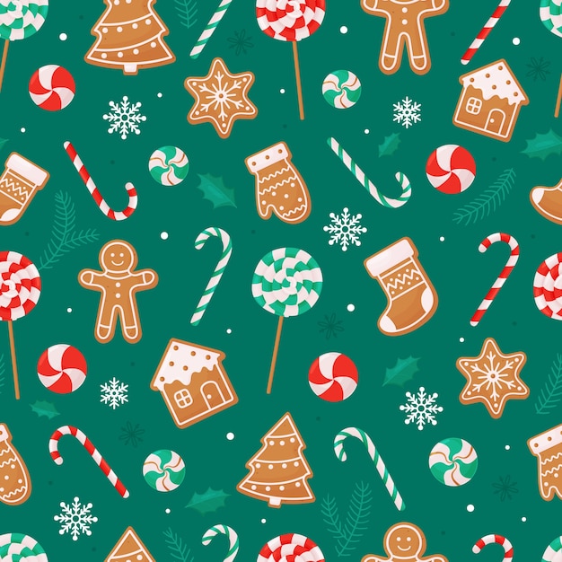 Premium Vector | Seamless christmas pattern with lollipops candy cane ...