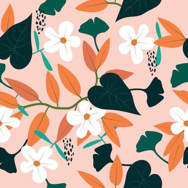 Premium Vector Seamless colorful spring floral pattern background