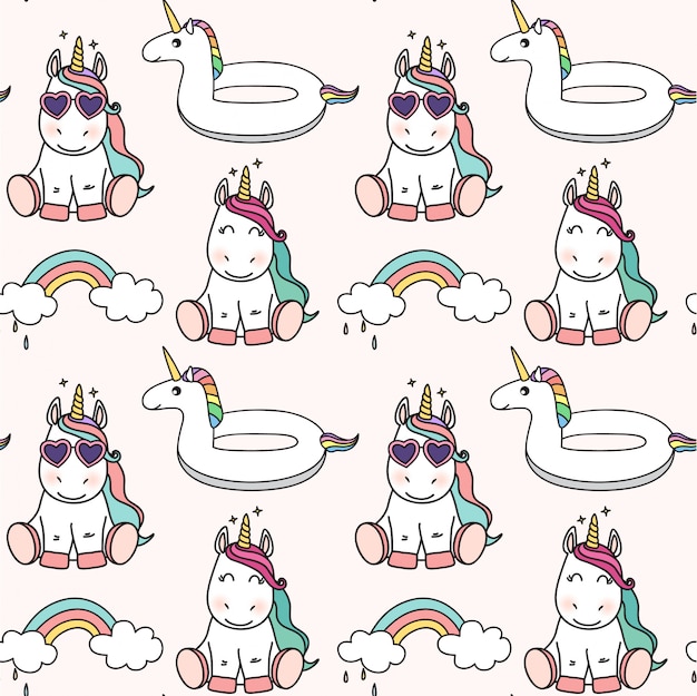 Premium Vector Seamless Cute Unicorn Pattern