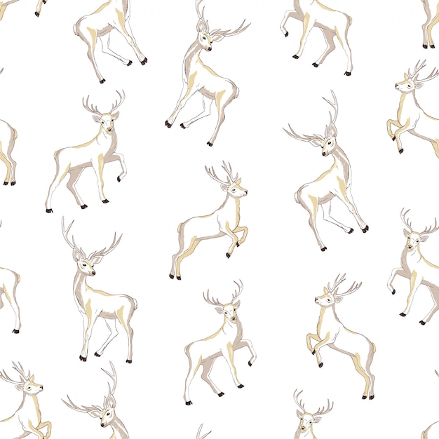 Premium Vector Seamless deer pattern