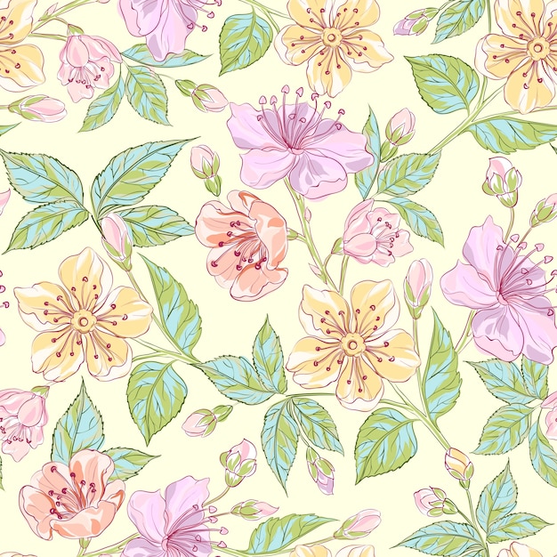 Seamless floral pattern Vector | Free Download