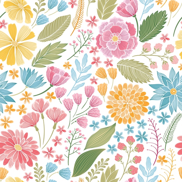 Seamless Floral Pattern Svg - 104+ File for Free