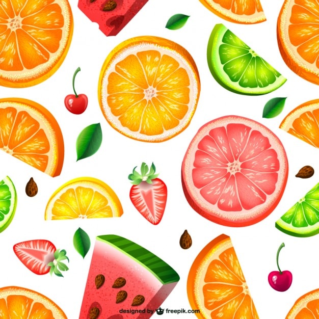 Download Seamless fruit pattern | Free Vector