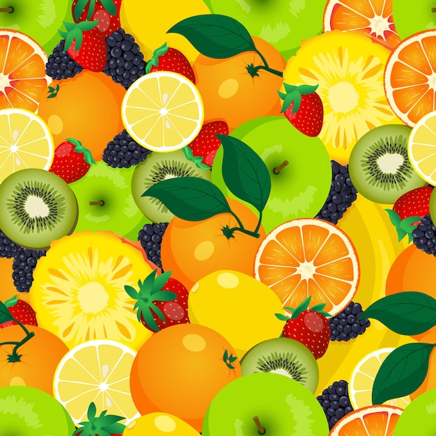 Premium Vector Seamless fruits pattern