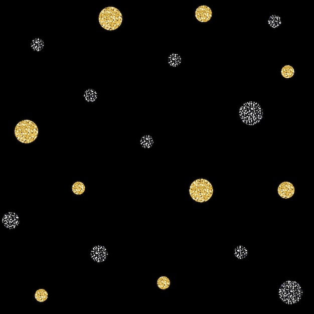 Premium Vector | Seamless gold and black dot glitter pattern on black ...