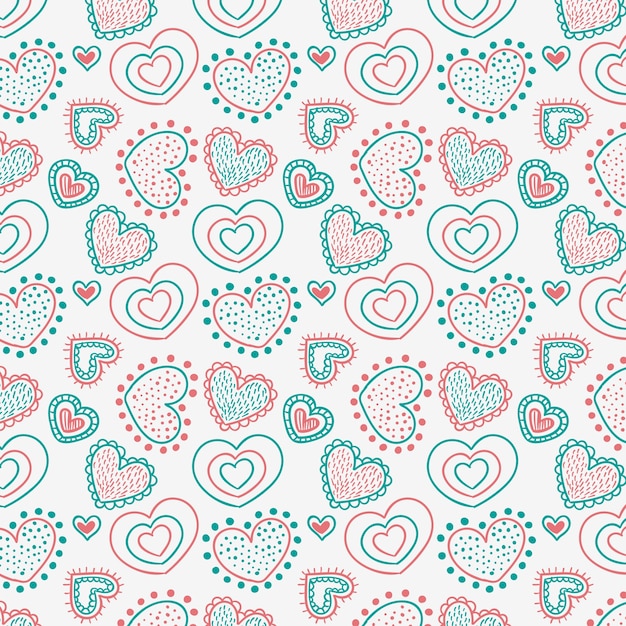 Free Vector Seamless Hearts Pattern 