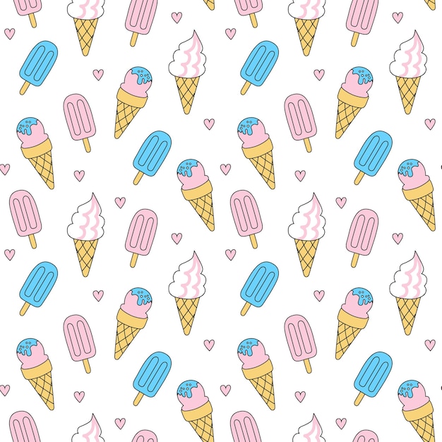 Premium Vector | Seamless ice cream pattern