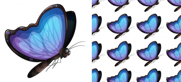 Seamless and isolated butterfly pattern cartoon Premium Vector