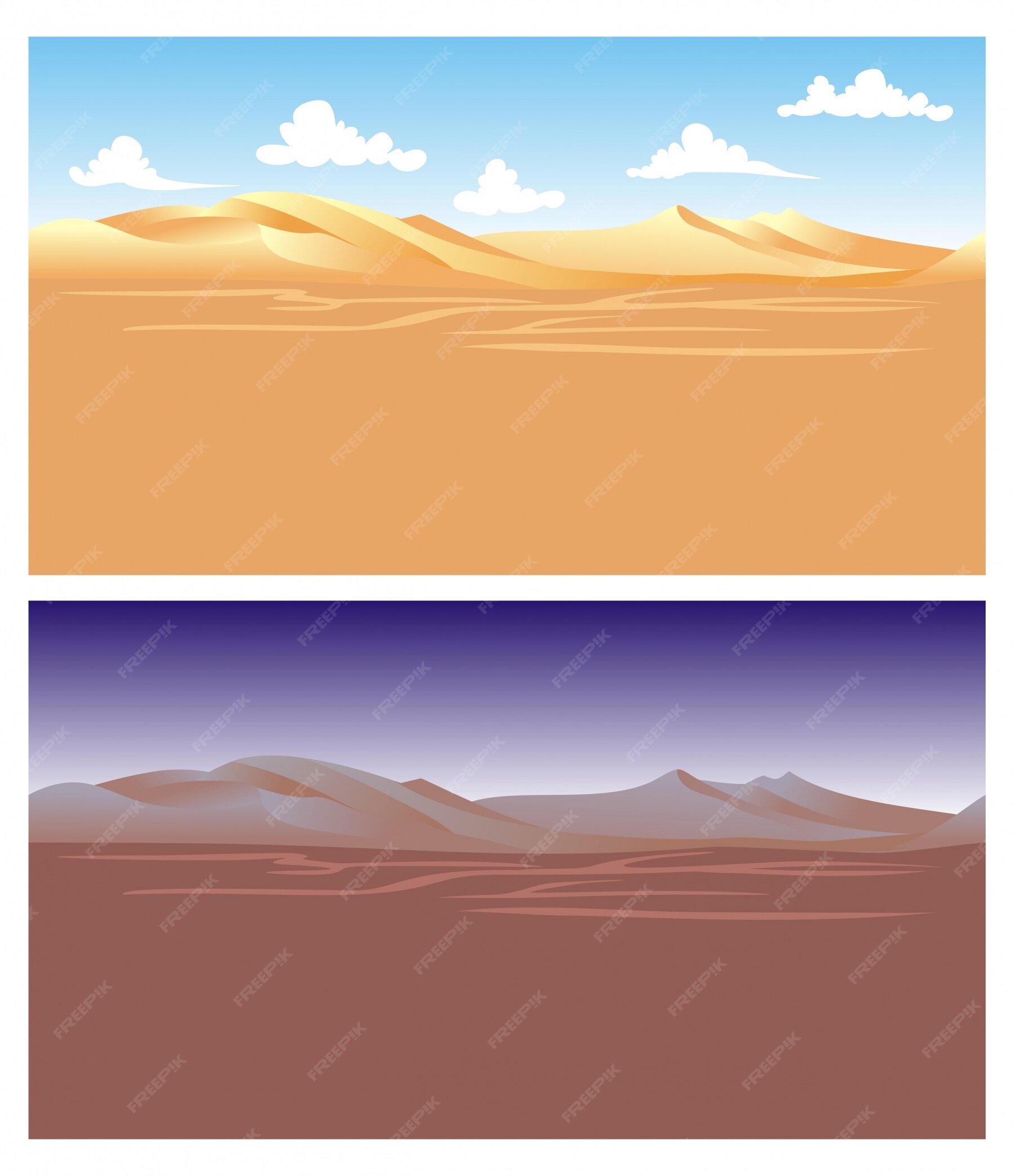 Premium Vector | Seamless landscape separated layers for parallax effect