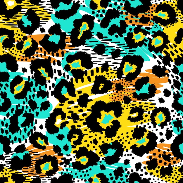 Download Seamless leopard wild pattern animal print Vector ...