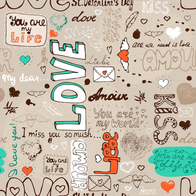 Seamless love letter pattern