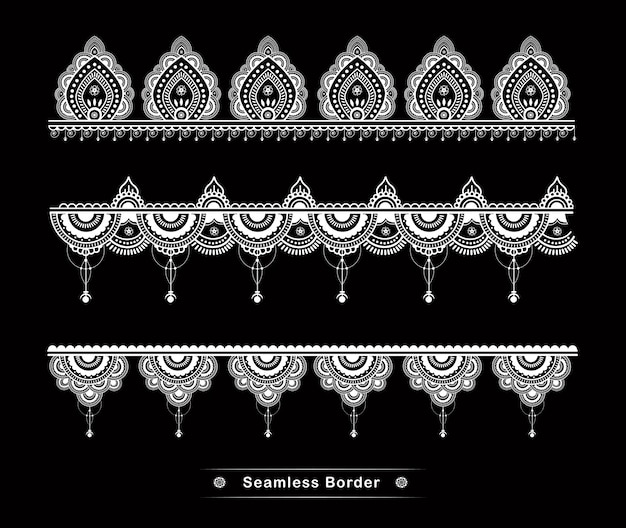 Download Seamless mandala border design high details Vector ...