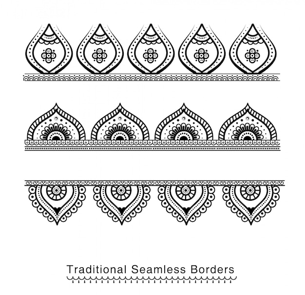 Premium Vector | Seamless mandala border