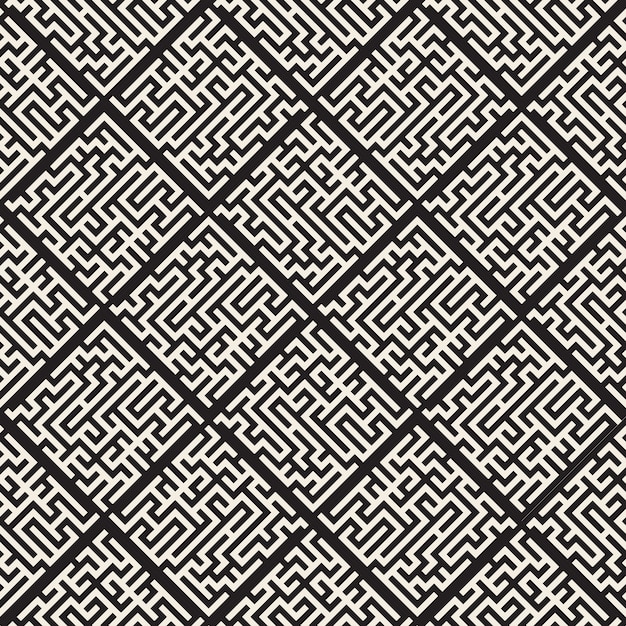 Premium Vector | Seamless monochrome labyrinth pattern