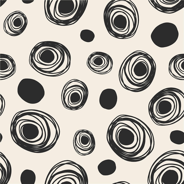 Premium Vector Seamless Monochrome Pattern Background With Doodle