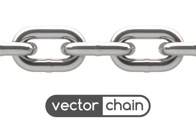 Premium Vector Seamless Oval Link Chain Set In Silver Isolated On White