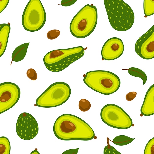 Premium Vector Seamless Pattern Avocados