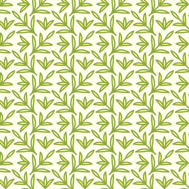 Seamless pattern, background with hand drawn cute insects, flowers, leaves Free Vector