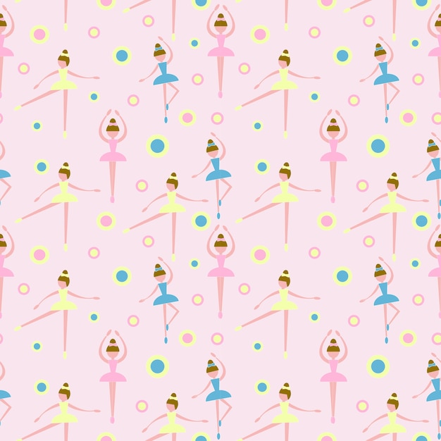 Seamless Pattern Of Ballet Dancer Girl Premium Vector 9020