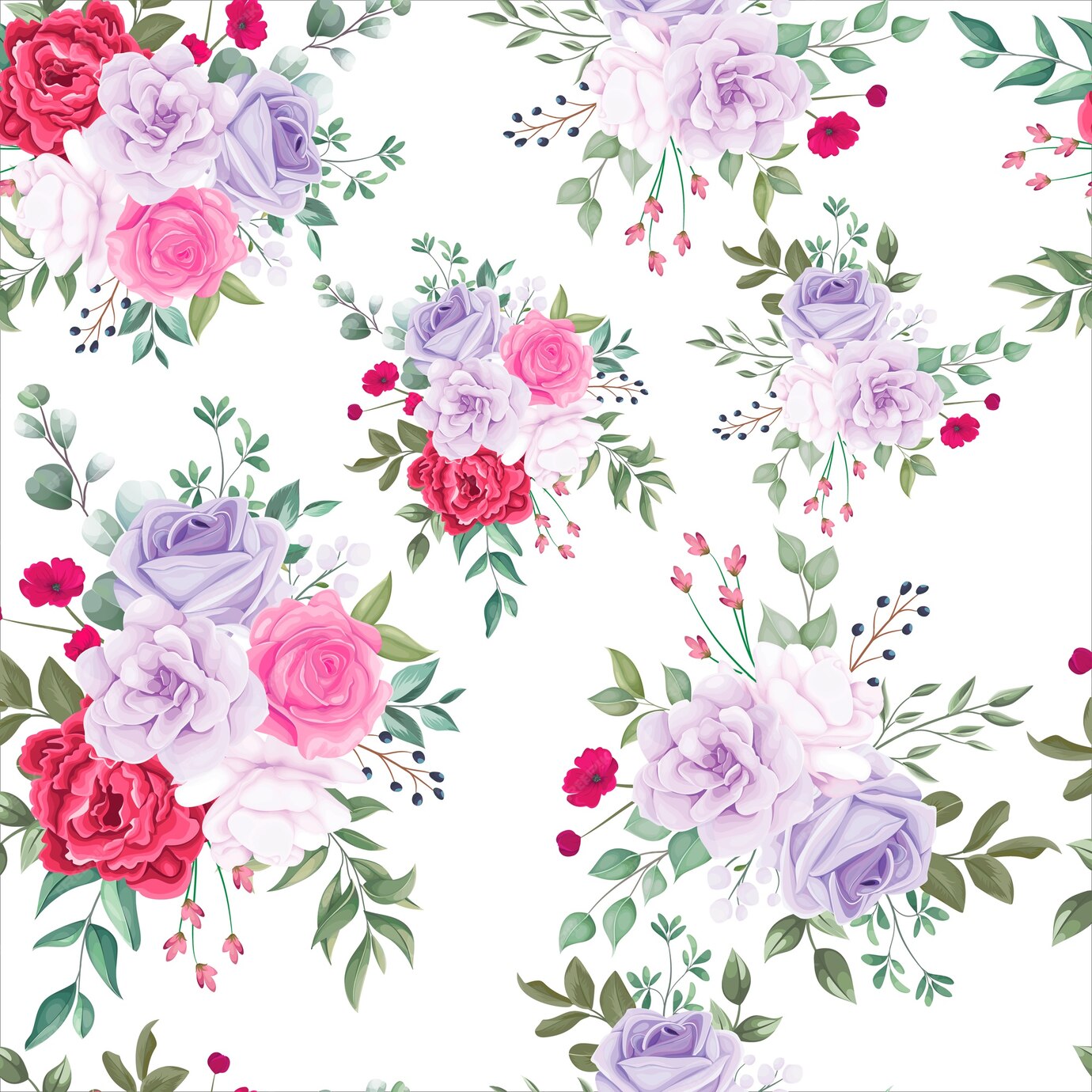 Free Vector | Seamless pattern beautiful blooming floral