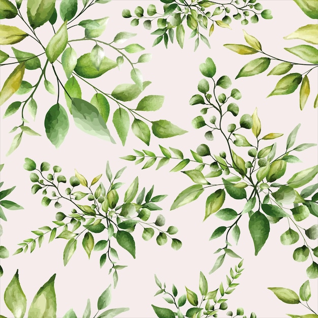 Free Vector Seamless pattern beautiful greenery leaves design