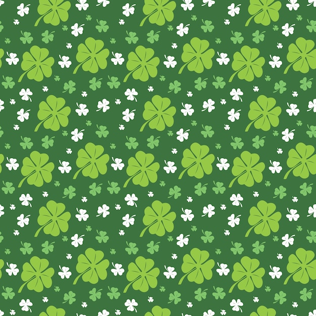 Premium Vector | Seamless pattern clover repeating green leaf floral