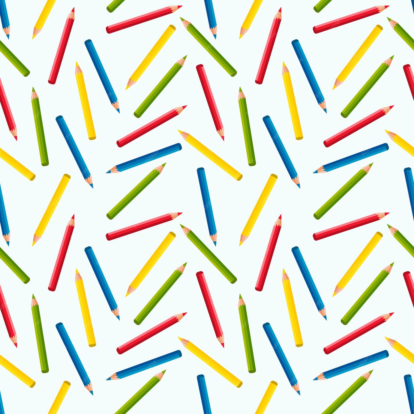 Premium Vector Seamless pattern of colored pencils