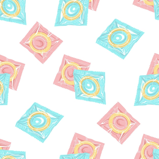 Premium Vector Seamless pattern of condoms