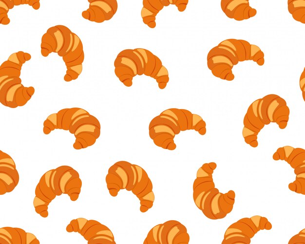 Seamless pattern of croissant | Premium Vector