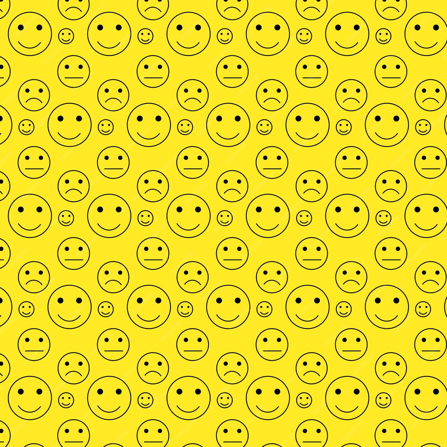 Premium Vector | Seamless pattern, emoticons expressing different ...