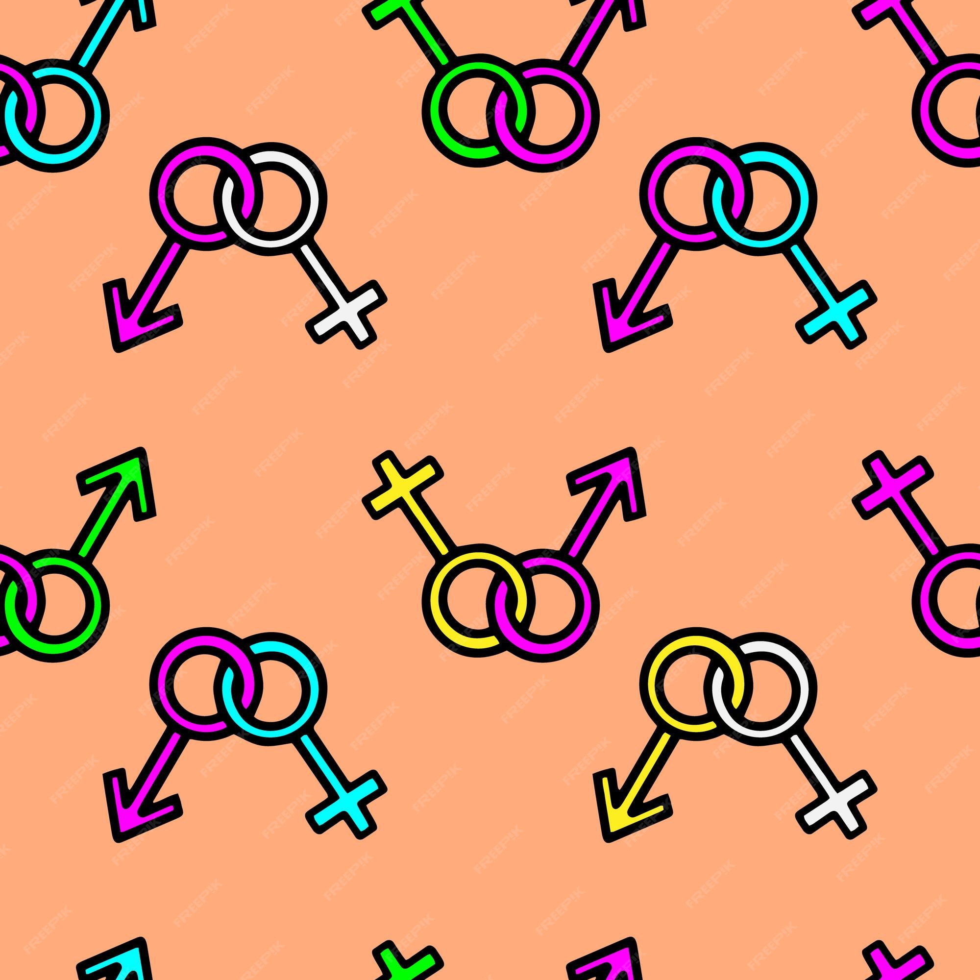 Premium Vector Seamless Pattern Of Female And Male Gender Symbols 6709