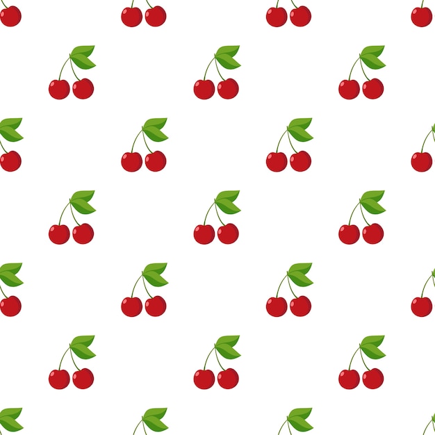 Premium Vector Seamless pattern flat cherry