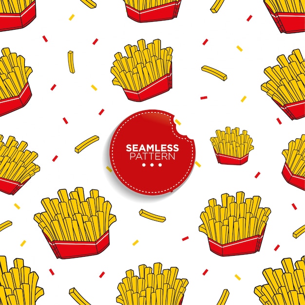 Premium Vector Seamless Pattern Of French Fries