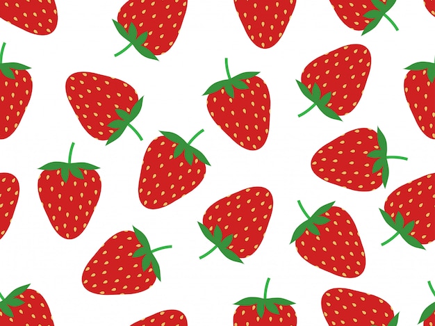 Seamless pattern of fresh strawberry | Premium Vector