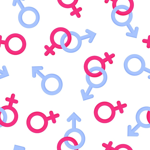 Premium Vector Seamless Pattern Of Gender Symbols Of Man And Woman