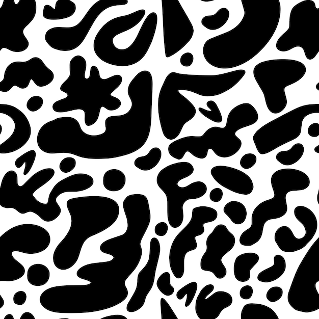 Premium Vector | Seamless pattern of hand drawn abstract black spots