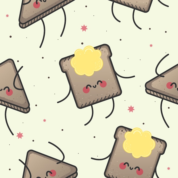 Seamless pattern, happy toast. Premium Vector