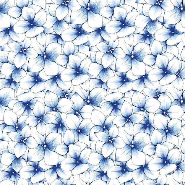 Premium Vector Seamless pattern hydrangea flowers abstract background.