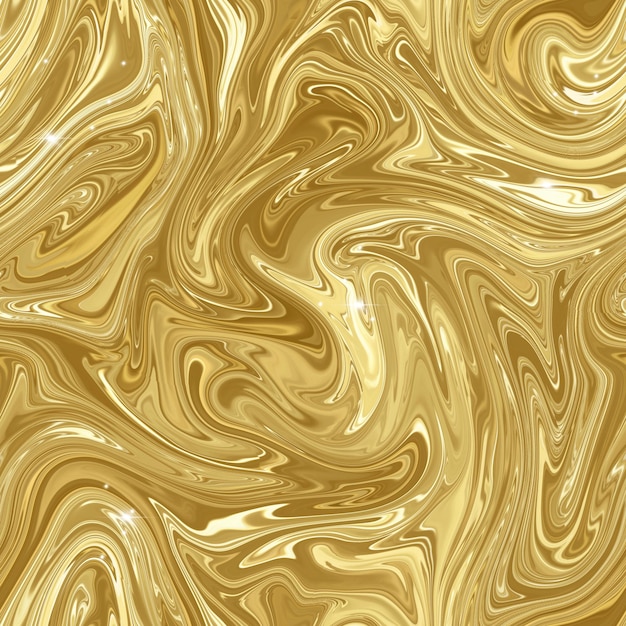 Seamless pattern liquid gold abstraction Premium Vector