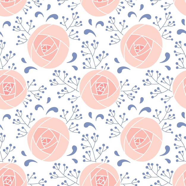 繊細なバラのつぼみのシームレスなパターン 背景 壁紙 生地 ラッピング 壁紙に花柄 プレミアムベクター