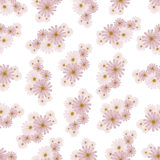 Premium Vector | Seamless pattern of pink daisy petal