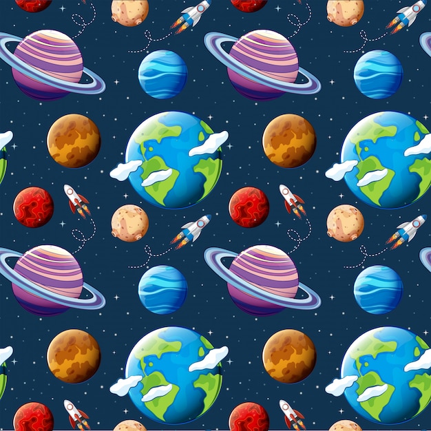 Seamless pattern and space Premium Vector
