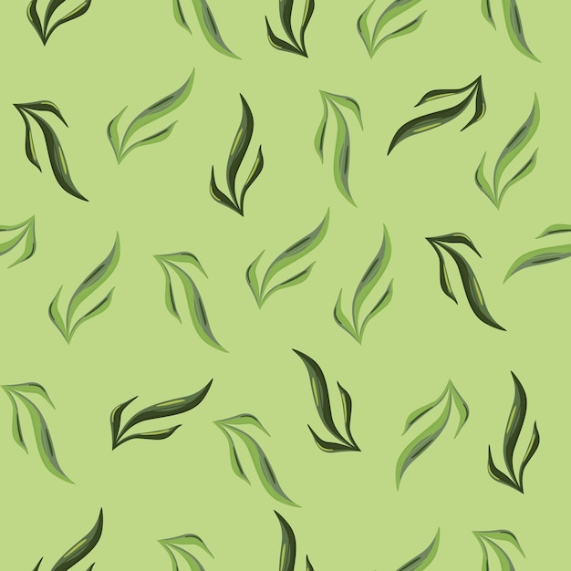 Premium Vector | Seamless pattern seaweed on light green background