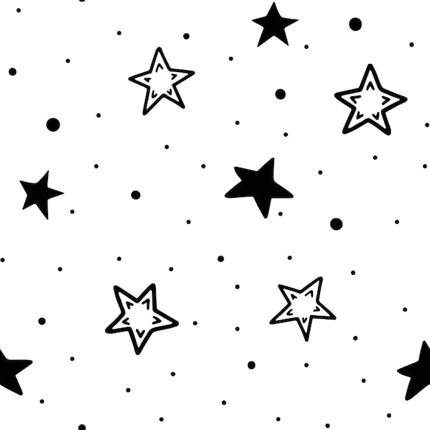 Premium Vector | Seamless pattern of stars and dots on a white background