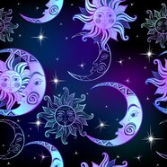 Premium Vector Seamless Pattern Sun Moon And Stars