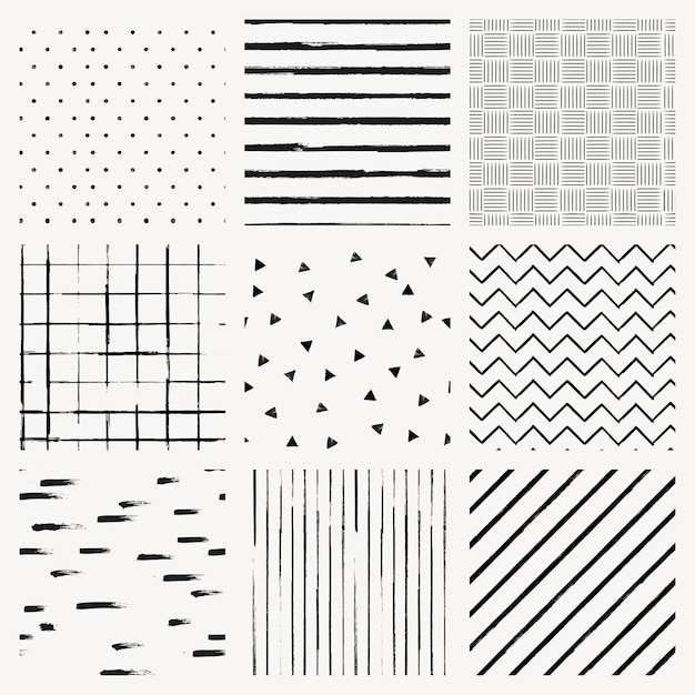 Download Free Vector | Seamless pattern vector of ink brush ...